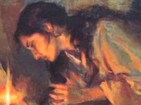 Mary washing Jesus' feet