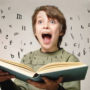 boy surprised with book